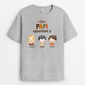 T-shirt Ce PapyPapa Appartient A Personnalise T-shirt Ce PapyPapa Appartient A Personnalise