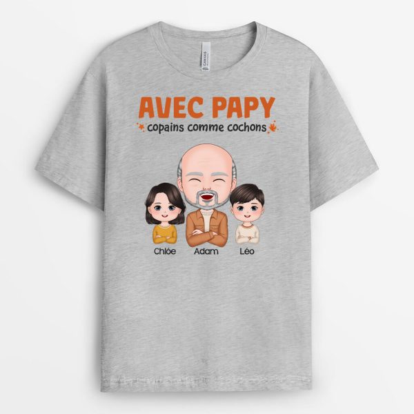 T-shirt Copains Comme Cochons Avec Papa Personnalise