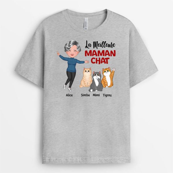 T-shirt La Meilleure Maman Chat Personnalise