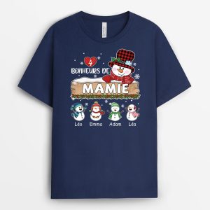 T-shirt Le Bonheur De Mamie – Cadeau Personnalise  T-shirt Pour Femme T-shirt Le Bonheur De Mamie – Cadeau Personnalise  T-shirt Pour Femme