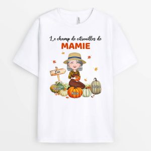 T-shirt Le Champ De Citrouilles De Mamie Personnalise T-shirt Le Champ De Citrouilles De Mamie Personnalise