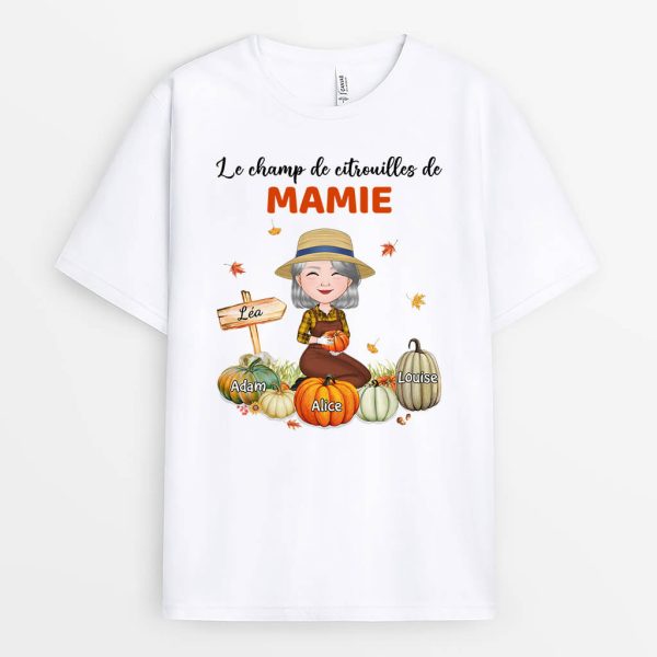 T-shirt Le Champ De Citrouilles De Mamie Personnalise