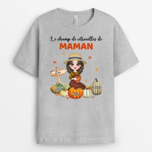 T-shirt Le Champ De Citrouilles De Mamie Personnalise T-shirt Le Champ De Citrouilles De Mamie Personnalise
