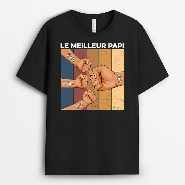 T-shirt Le Meilleur Papa Papy Personnalise