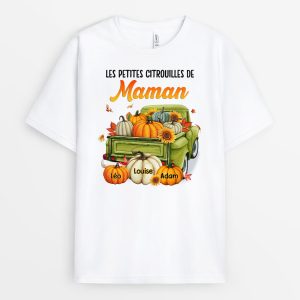 T-shirt Les Petites Citrouilles De Maman Mamie Personnalise T-shirt Les Petites Citrouilles De Maman Mamie Personnalise
