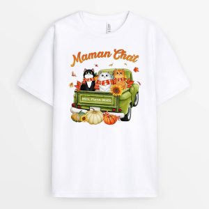 T-shirt Maman ChatPapa Chat Automne Personnalise T-shirt Maman ChatPapa Chat Automne Personnalise