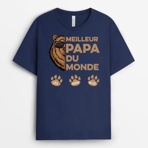T-shirt Meilleur Papa Du Monde Personnalise T-shirt Meilleur Papa Du Monde Personnalise