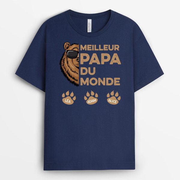 T-shirt Meilleur Papa Du Monde Personnalise