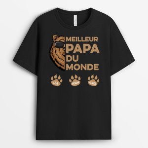 T-shirt Meilleur Papa Du Monde Personnalise T-shirt Meilleur Papa Du Monde Personnalise