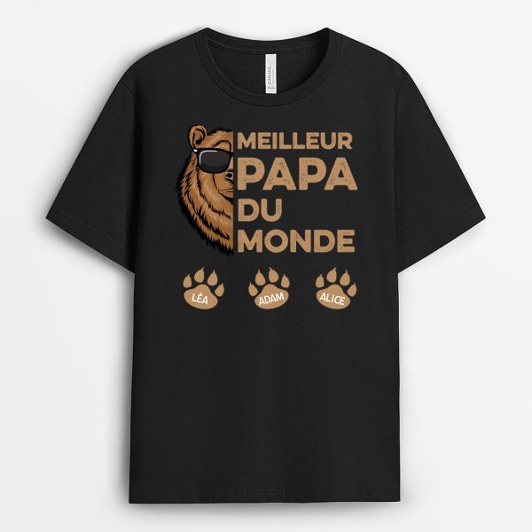 T-shirt Meilleur Papa Du Monde Personnalise