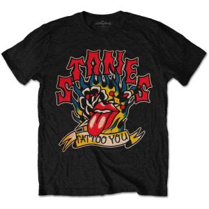 T-shirt de groupe The Rolling Stones Tattoo You Blue Flames T-shirt de groupe The Rolling Stones Tattoo You Blue Flames