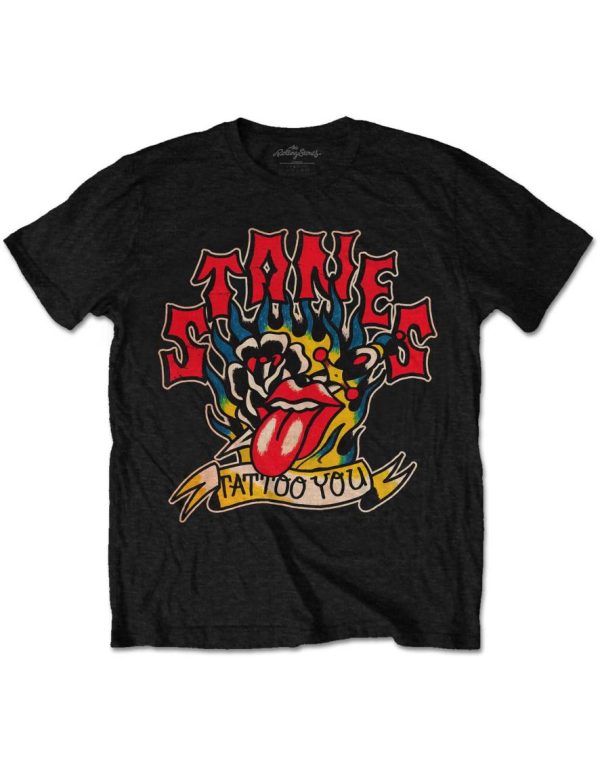 T-shirt de groupe The Rolling Stones Tattoo You Blue Flames