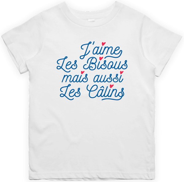 T shirt enfant J’aime les bisous