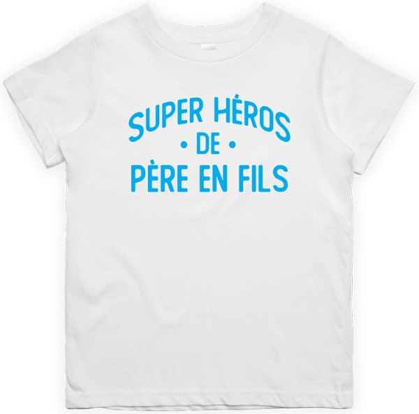 T shirt enfant Super heros de pere en fils