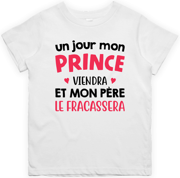 T shirt enfant Un jour mon prince viendra