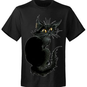 T-shirt homme Severine Pineaux  Black Cat