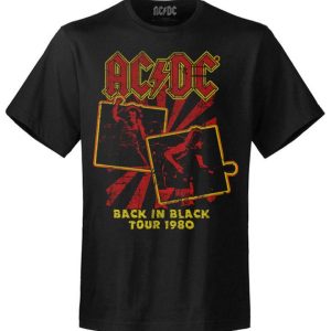 T-shirt unisexe ACDC Back In Black Tour 1980 T-shirt unisexe ACDC Back In Black Tour 1980