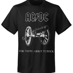 T-shirt unisexe ACDC  For those about to rock black classic T-shirt unisexe ACDC  For those about to rock black classic