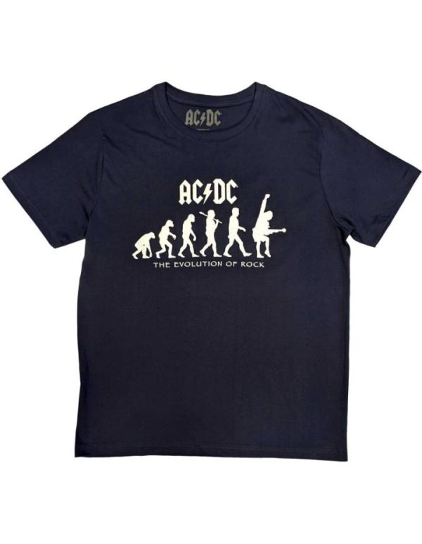 T-shirt unisexe ACDC The Evolution Of Rock Navy