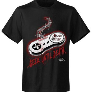 T-shirt unisexe Dark Cat Geek Until Death T-shirt unisexe Dark Cat Geek Until Death