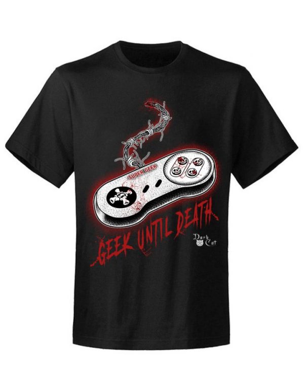 T-shirt unisexe Dark Cat Geek Until Death