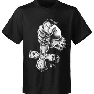 T-shirt unisexe Dark Cat Satan Crucifie T-shirt unisexe Dark Cat Satan Crucifie