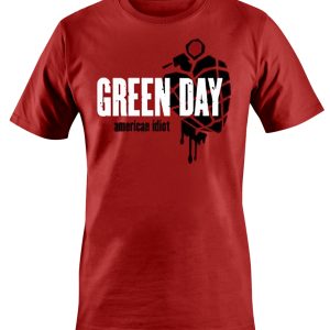T-shirt unisexe Green Day American Idiot Heart Grenade Red T-shirt unisexe Green Day American Idiot Heart Grenade Red