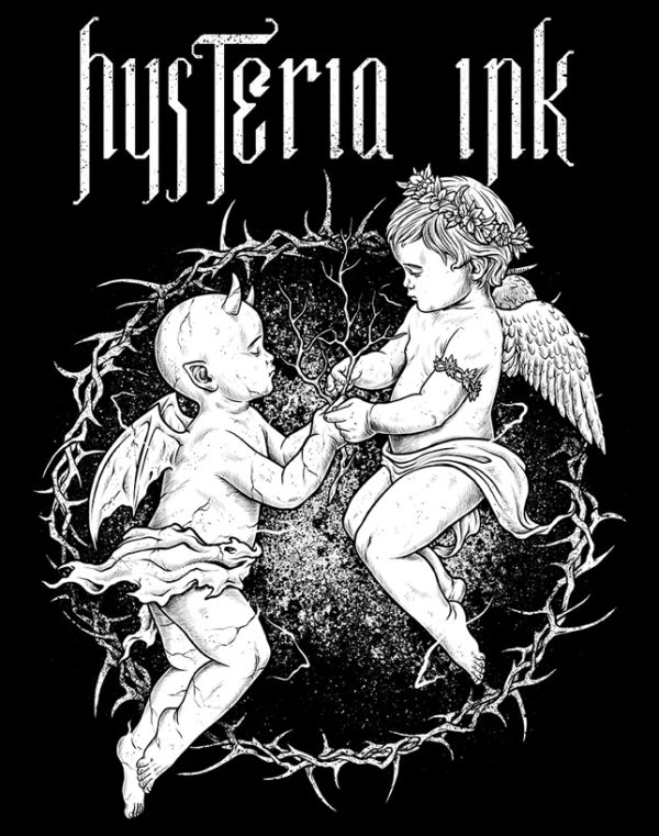 T-shirt unisexe Hysteria Ink Ange et Demon Ink Bro