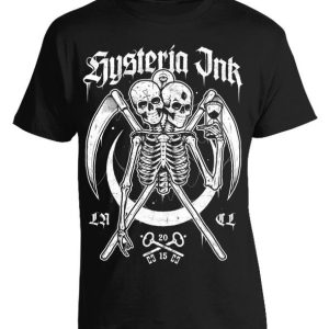 T-shirt unisexe Hysteria Ink Emblema Skeleton Ink T-shirt unisexe Hysteria Ink Emblema Skeleton Ink