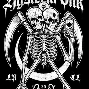 T-shirt unisexe Hysteria Ink Emblema Skeleton Ink