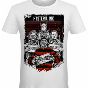 T-shirt unisexe Hysteria Ink Horror Ink blanc
