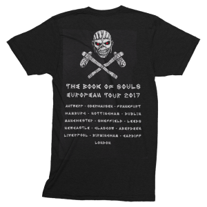 T-shirt unisexe  Iron Maiden Axe Eddie Book Of Souls European Tour T-shirt unisexe  Iron Maiden Axe Eddie Book Of Souls European Tour