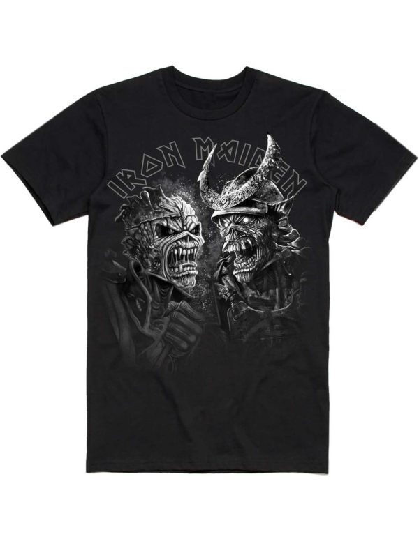 T-shirt unisexe Iron Maiden Senjutsu Large Greyscale Heads