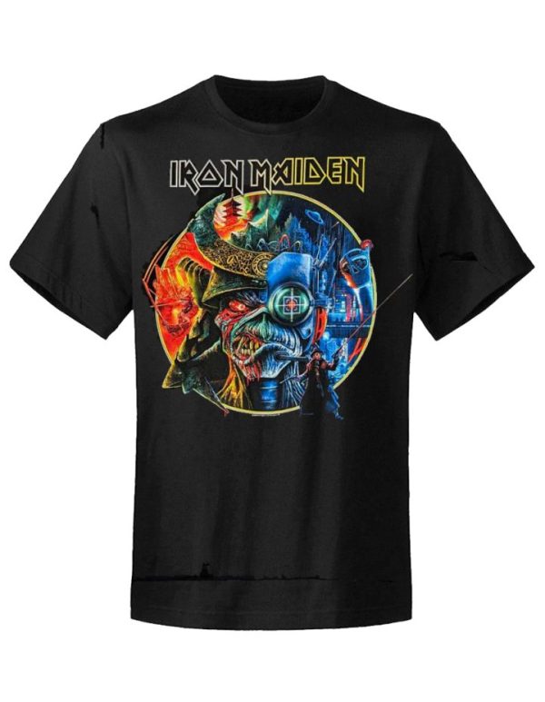 T-shirt unisexe Iron Maiden The Future Past Tour 23 Circle Art