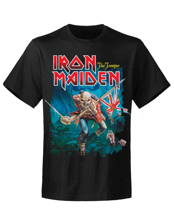 T-shirt unisexe Iron Maiden Trooper Eddie Large Eyes