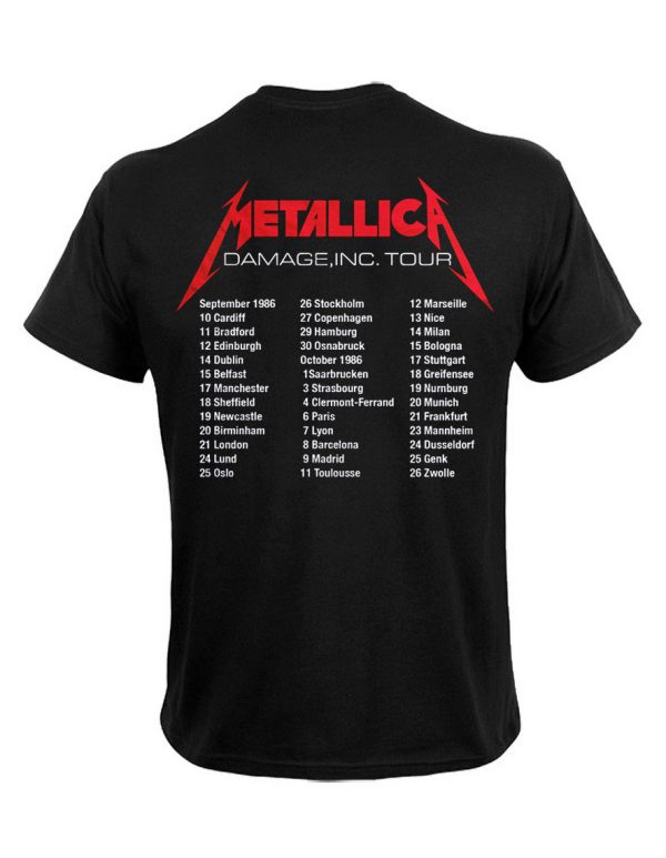 T-shirt unisexe  Metallica MOP European Tour 86 Black RTMTLTSBTOU