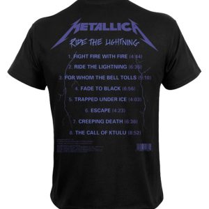 T-shirt unisexe Metallica Ride the Lightning Track (Back Print) T-shirt unisexe Metallica Ride the Lightning Track (Back Print)