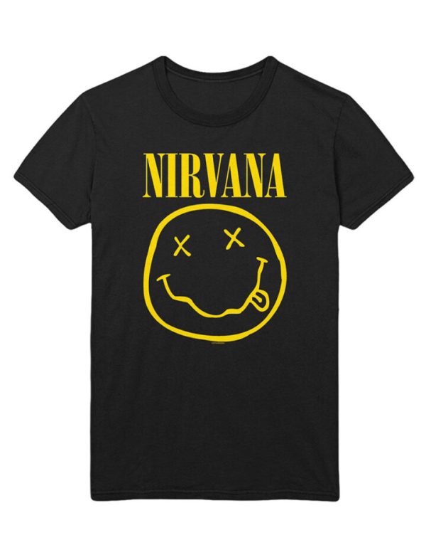 T-shirt unisexe  Nirvana Yellow Smiley Flower Sniffin’ Back Print