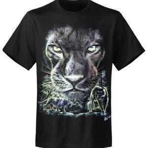 T-shirt unisexe Rock Eagle Caballo Glow Black Panther T-shirt unisexe Rock Eagle Caballo Glow Black Panther
