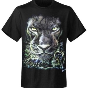 T-shirt unisexe Rock Eagle Caballo Glow Black Panther