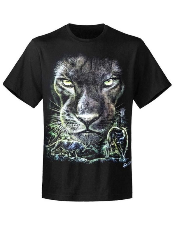 T-shirt unisexe Rock Eagle Caballo Glow Black Panther