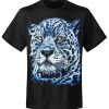 T-shirt unisexe Rock Eagle Caballo Glow Blue Cheetah