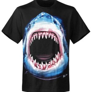 T-shirt unisexe Rock Eagle Caballo Glow Shark Jaws T-shirt unisexe Rock Eagle Caballo Glow Shark Jaws