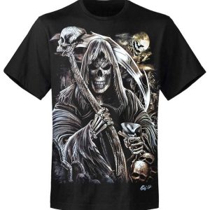 T-shirt unisexe Rock Eagle Caballo Glow Skull Reaper T-shirt unisexe Rock Eagle Caballo Glow Skull Reaper
