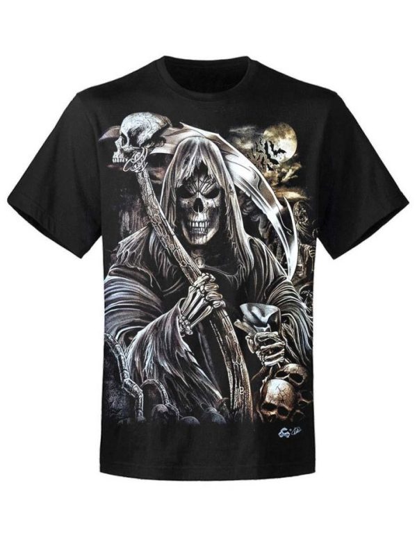 T-shirt unisexe Rock Eagle Caballo Glow Skull Reaper