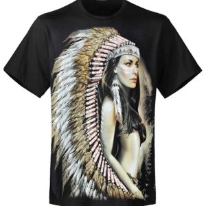 T-shirt unisexe Rock Eagle Indian Girl T-shirt unisexe Rock Eagle Indian Girl