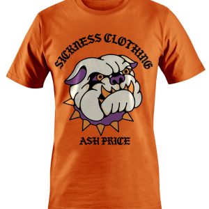 T-shirt unisexe Sickness clothing  Bulldog Orange T-shirt unisexe Sickness clothing  Bulldog Orange