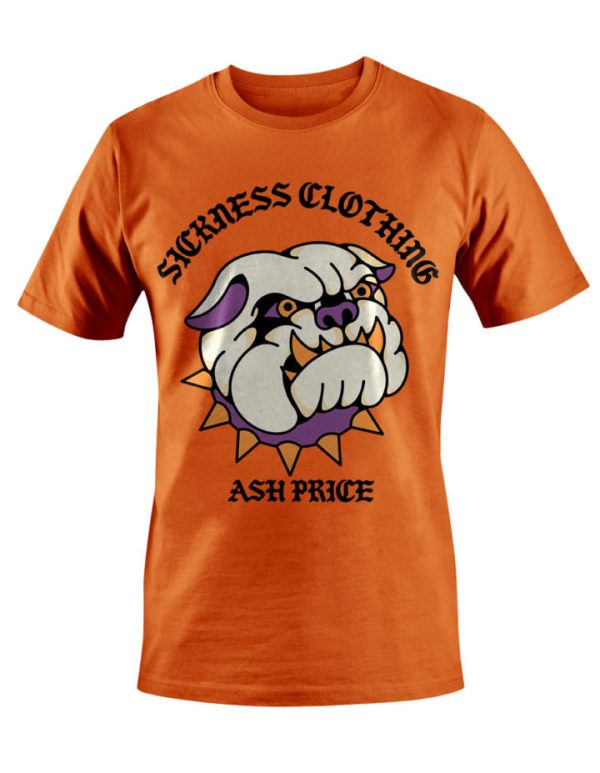 T-shirt unisexe Sickness clothing  Bulldog Orange