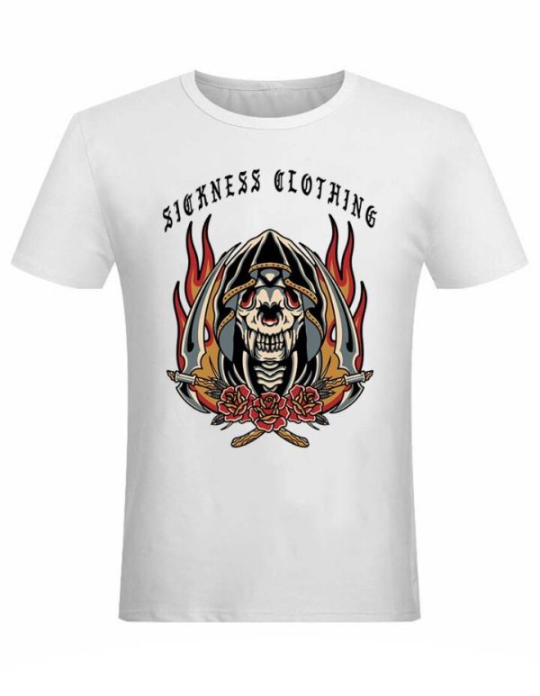 T-shirt unisexe Sickness clothing  Old School Death Sick White