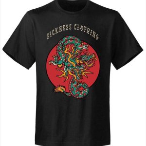 T-shirt unisexe Sickness clothing Old School Dragon Black